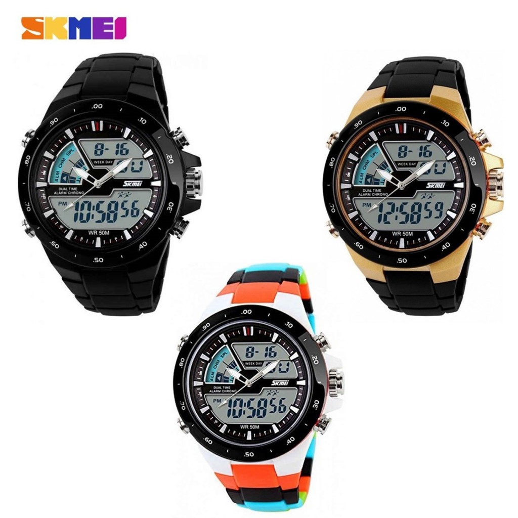 Skmei Quartz Silicone Army Waterproof Sport Strap Watch