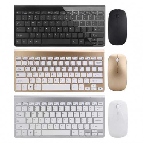 Slim Thin Wireless 2.4GHz Connection Mouse Keyboard Combo Set For Desktop PC