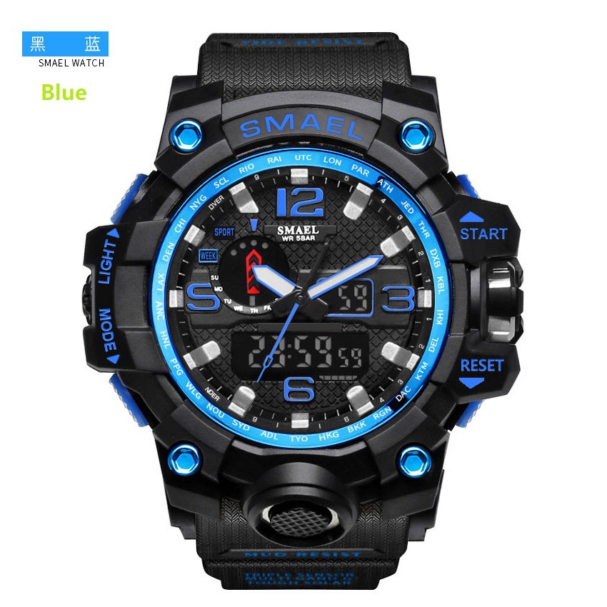 SMAEL Men's Analog Digital Sport Watch Dual Quartz Military Time Water Resista