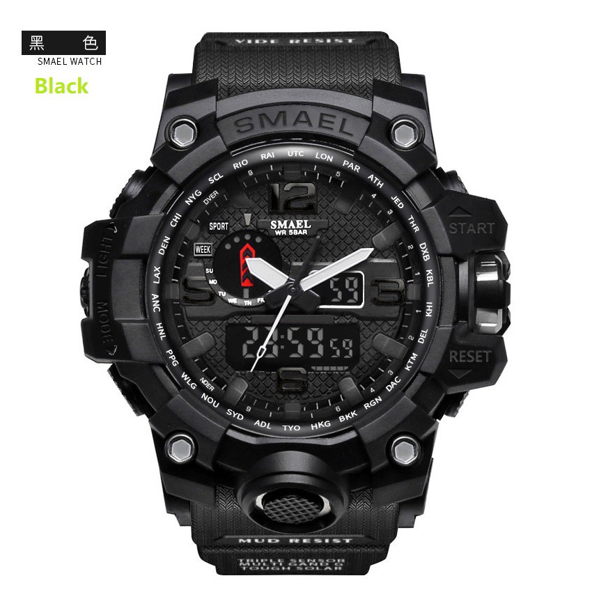 SMAEL Men's Analog Digital Sport Watch Dual Quartz Military Time Water Resista