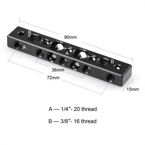 SmallRig Cheese Bar with 1/4 Inch and 3/8 Inch Screw Hole 1091