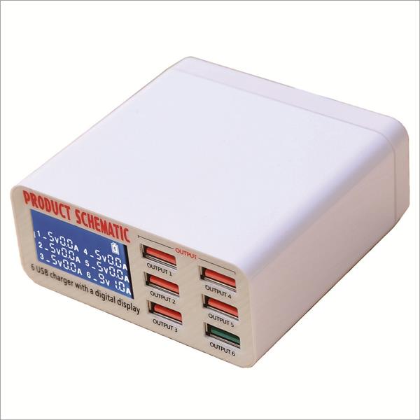 Smart 6 Port USB Fast Charger LCD Display with Auto Detect Technology