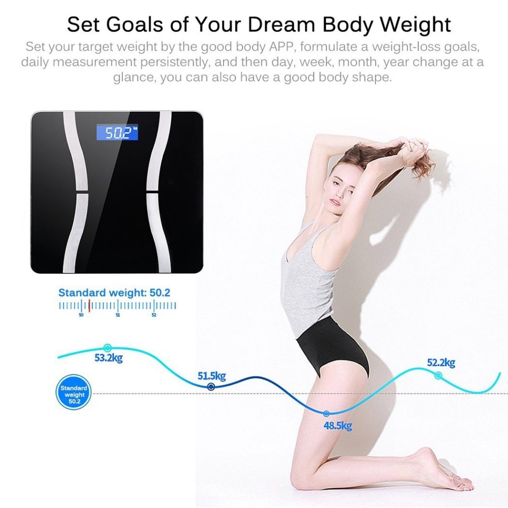 Smart Bluetooth Scale Digital Body Fat Composition Weighing Weight BMI