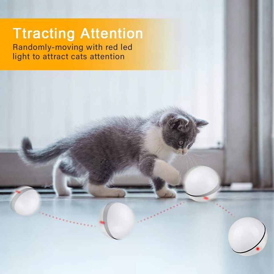 Smart Cat Toy Ball 2020 Version USB Rechargeable Led Light 360 Degree Self Rot