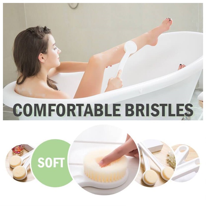 Soft Bath Scrubber Body Brush Shower Scrubber Back Brush with Long Handle
