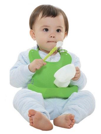 Soft Silicone Waterproof Colorful Baby Neck Bib Eat Food