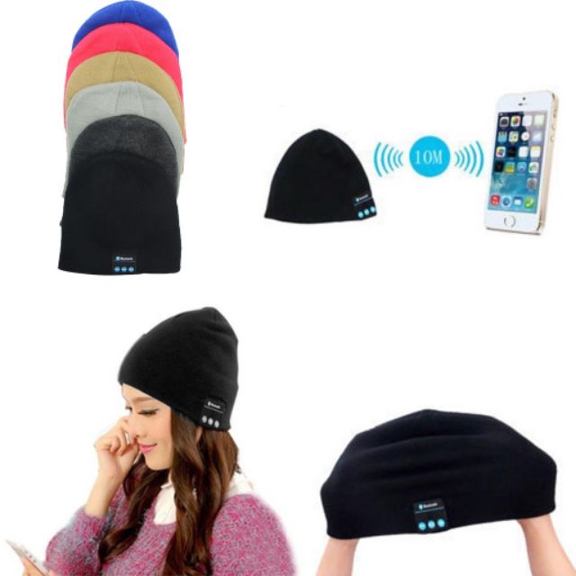 Soft Warm Beanie Hat Wireless Bluetooth Headphone Headset Smart Cap