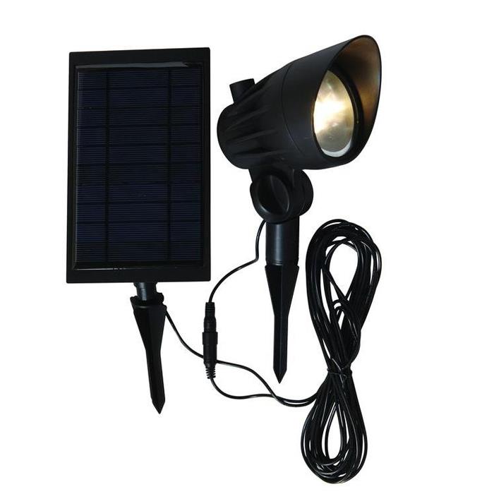 Solar Black LED Outdoor Spotlight
