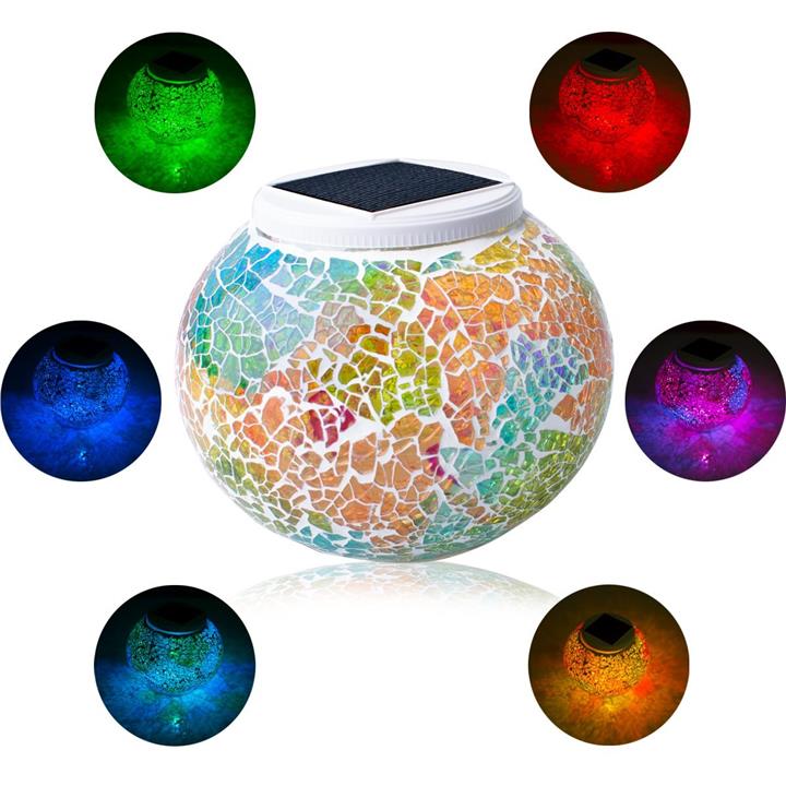 Solar Garden Light Mosaic Ball Light with Color Changing Waterproof