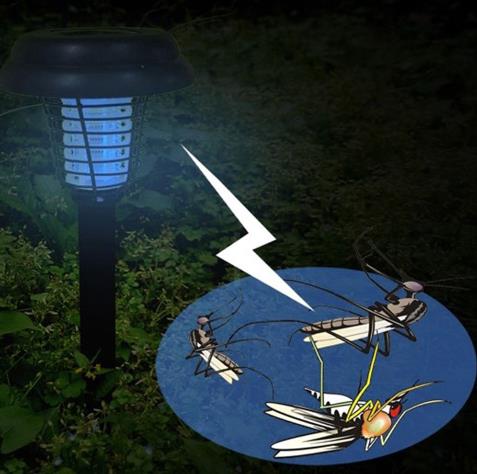 Solar Garden Mosquito Repeller Killer 2 Modes LED Light