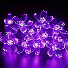 Solar LED String Light 50 Peach Flower Christmas Garden Lights