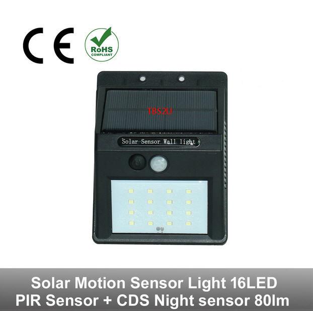 Solar Powered Motion Sensor 16 LED Security Lamp Detector