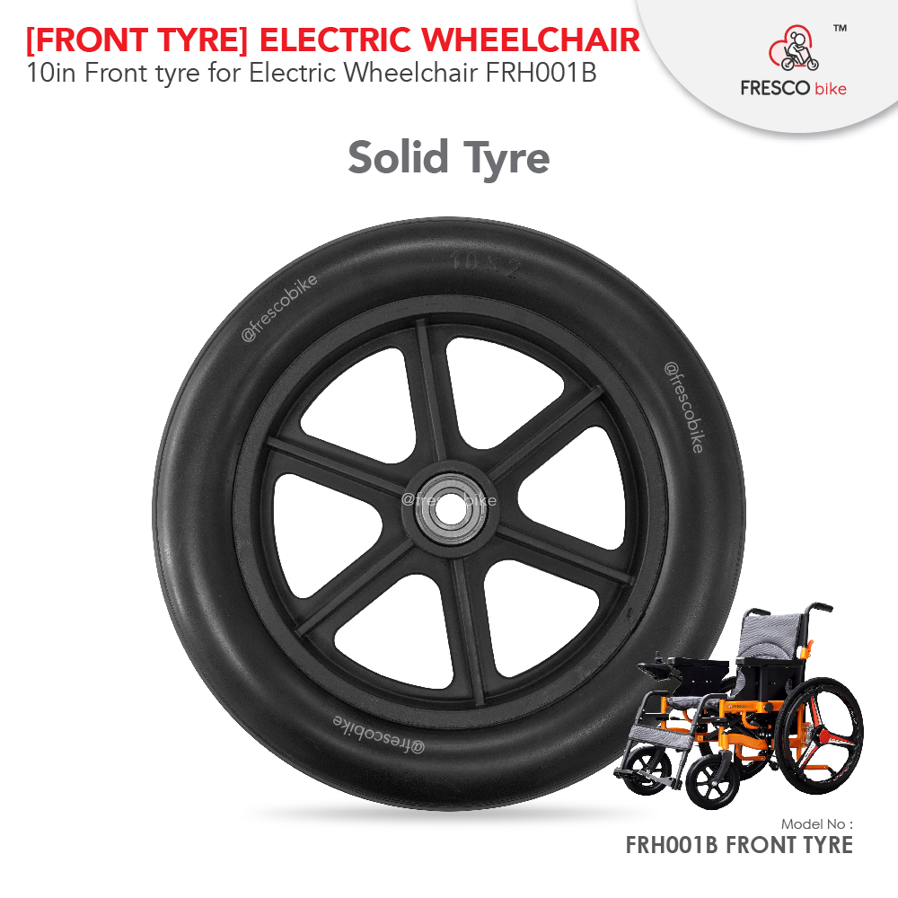 [Solid Tyre] 10 x 2 Solid Electric Wheelchair Wheel