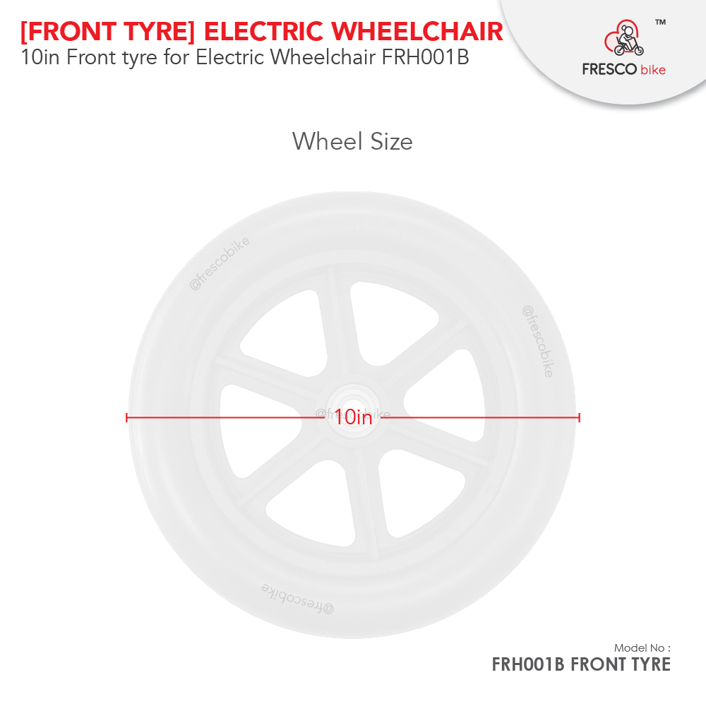 [Solid Tyre] 10 x 2 Solid Electric Wheelchair Wheel
