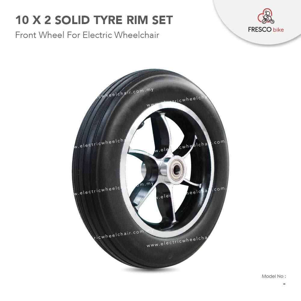 Solid Tyre Rim Set Electric Wheelchair Aluminum Alloy Hub 10 x 2