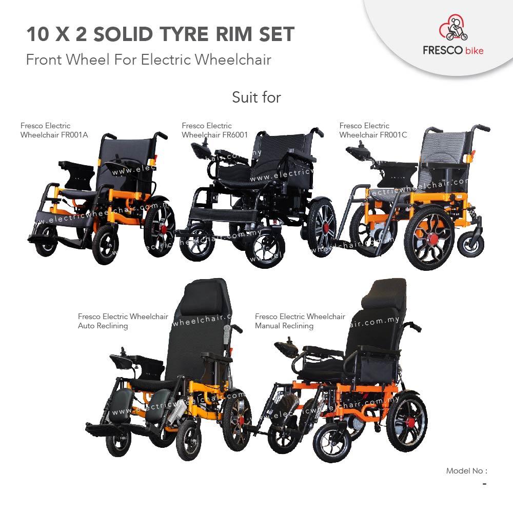 Solid Tyre Rim Set Electric Wheelchair Aluminum Alloy Hub 10 x 2