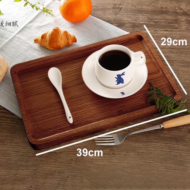 Solid wood serving tray japanese style platter food service 39x29cm