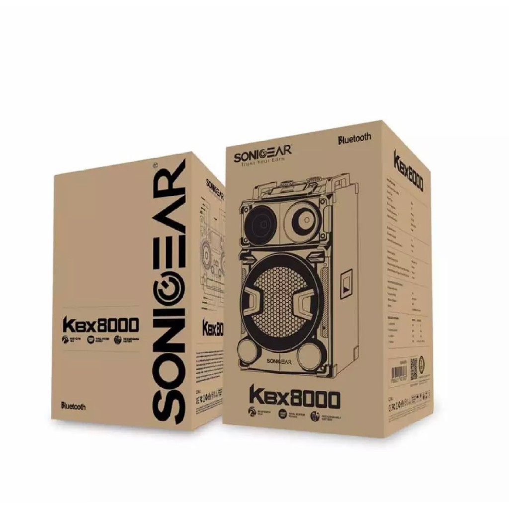 SonicGear KBX8000 Portable Speakers with USB/TF Card/Radio Free 2x Wireless Mi