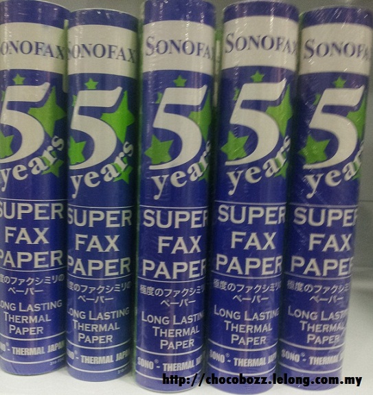 SONOFAX 5 YEARS SUPER FAX THERMAL PAPER (216X30X1/2')