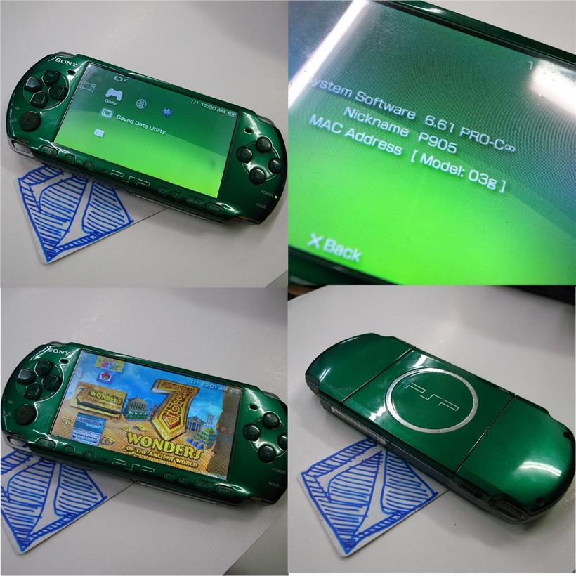 Sony PSP 3000 GREEN Full Mod Game Mu (end 10/9/2019 3:15 PM)