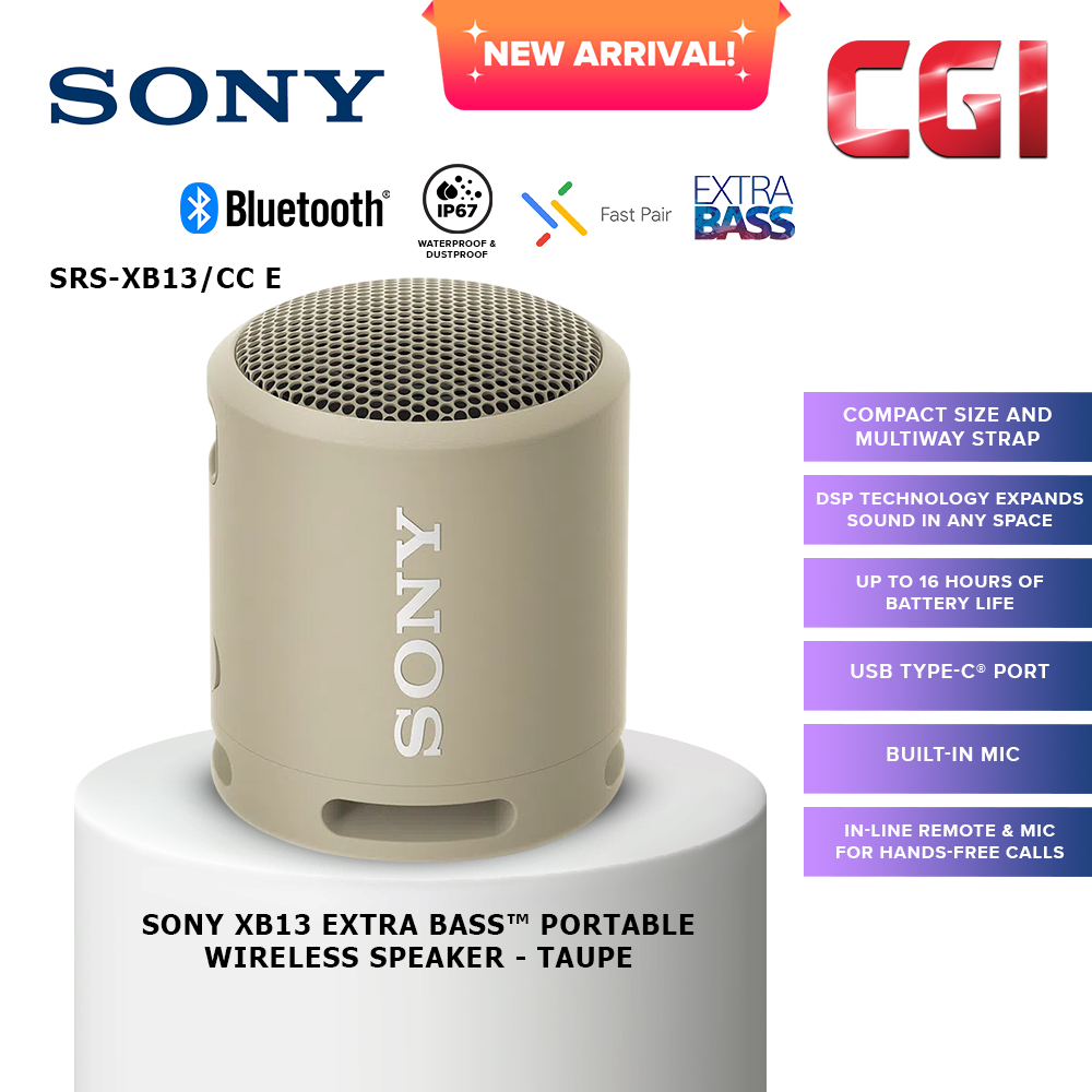 Sony SRS-XB13/CC E EXTRA BASS&#8482; Portable Wireless Speaker - Taupe