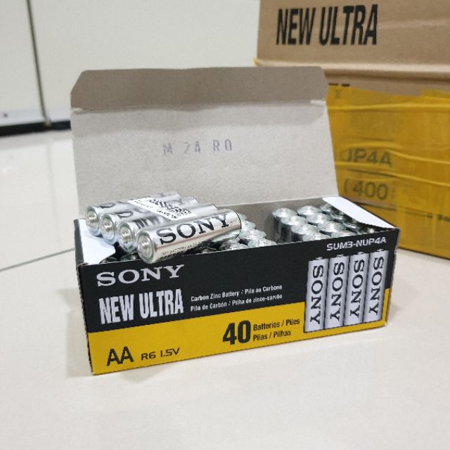 Sony New Ultra Battery 1 Box 40pcs Battery 1.5v Size AA Bateri