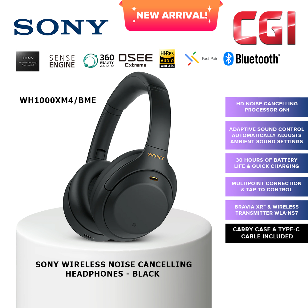Sony WH1000XM4/BME  Wireless Noise Cancelling Headphones - Black