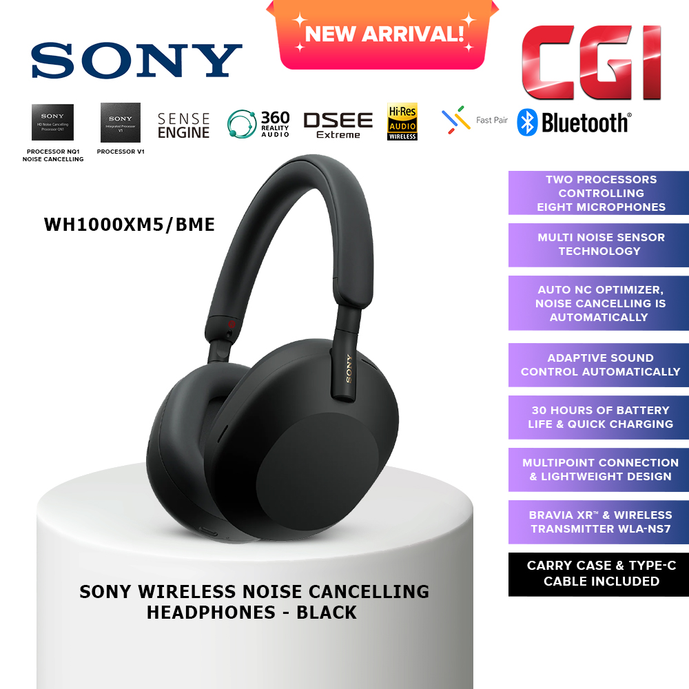 Sony WH1000XM5/BME Wireless Noise Cancelling Headphones - Black
