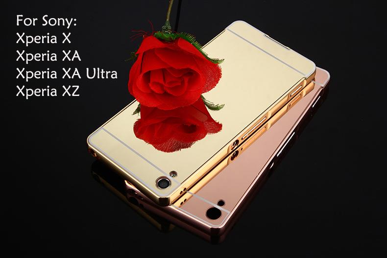 Sony Xperia X XZ XA XA1 Ultra Mirror Metal Case Casing Cover Housing