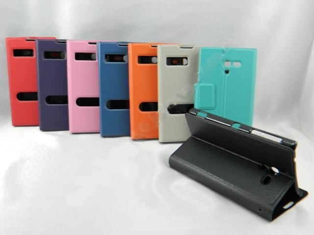 Sony Xperia ZL L35H Side Flip Slim Pouch Table Talk Leather Case