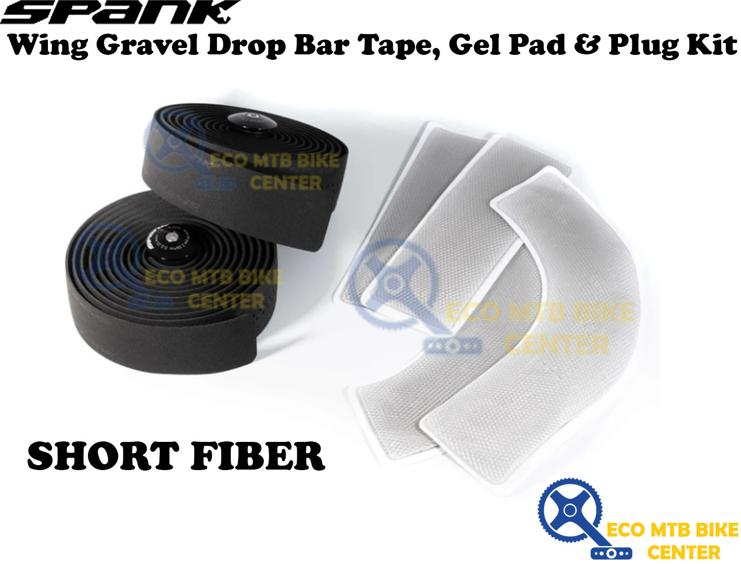 SPANK Wing Gravel Drop Bar Tape, Gel Pad &amp; Plug Kit Short Fiber
