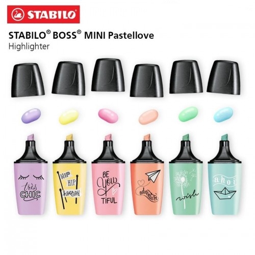 STABILO BOSS MINI Pastellove Highlighter Pen and Text Marker (Set Of 6 Pcs)