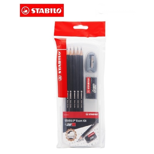 STABILO Exam Kit with 2B Pencil, Sharpener and Eraser Ideal for Students