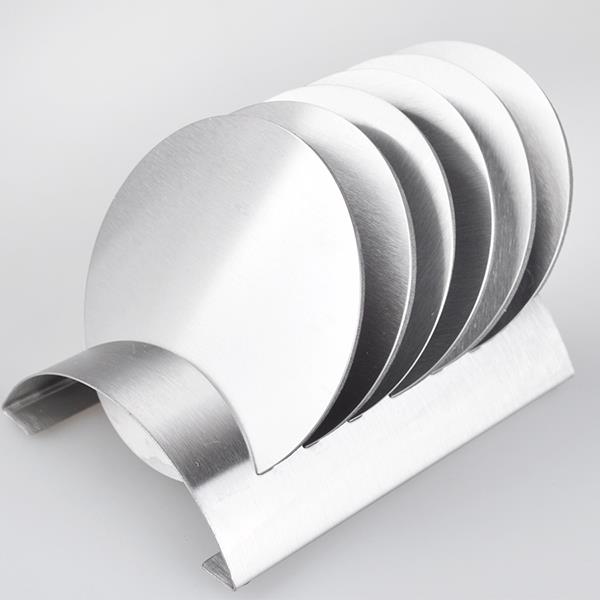 Stainless Steel Round Coaster Set with Holder Cup Mat