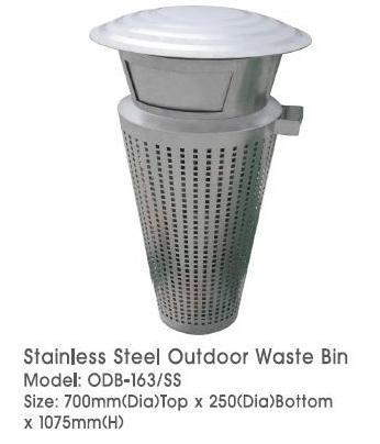 Stainless Steel Outdoor Waste Bin 700(D)TOPx250DBottomx1075H ODB163SS
