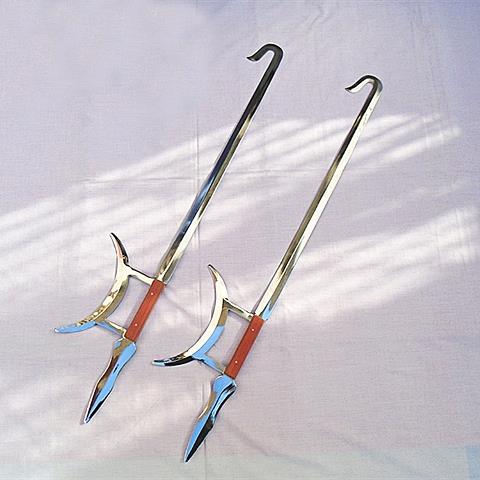Stainless Steel Tiger Double Hook Martial Arts Show Chinese