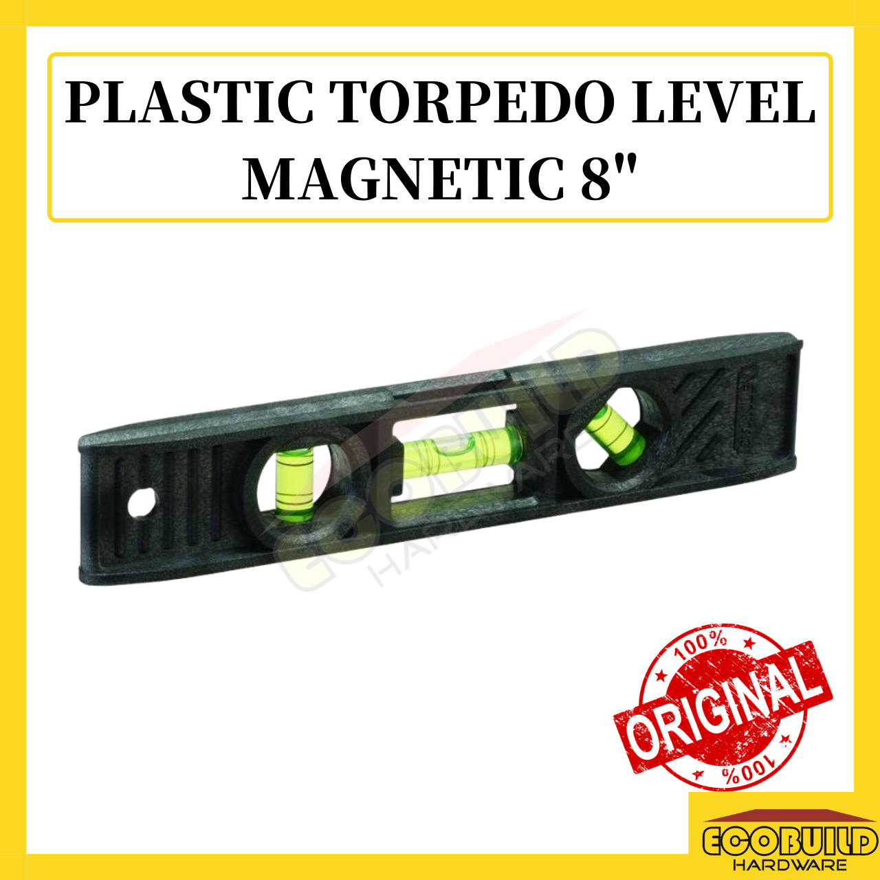 Stanley 8&quot; 3 level Torpedo Level with magnetic (STHT42291-8)