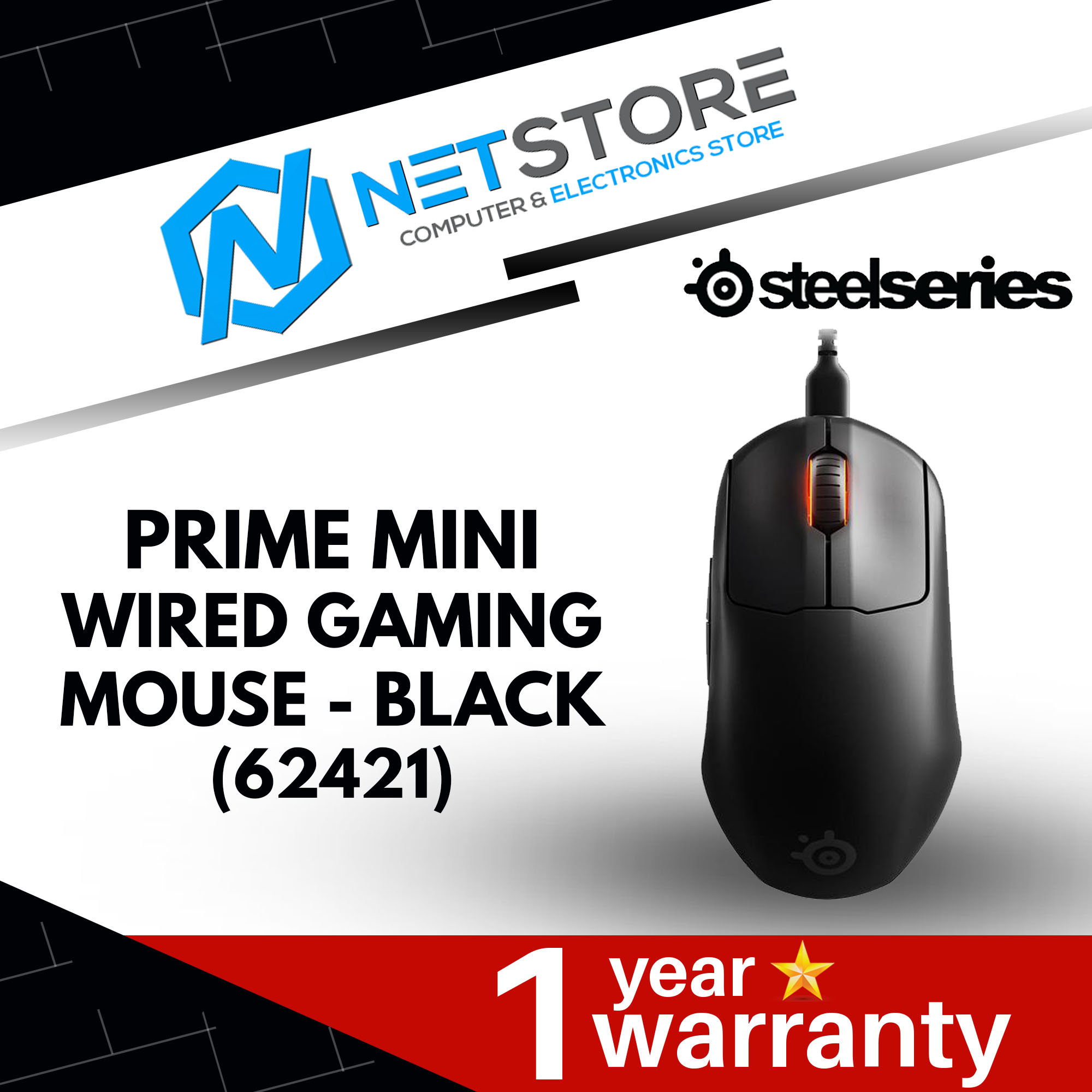 STEELSERIES PRIME MINI WIRED GAMING MOUSE - BLACK (62421)