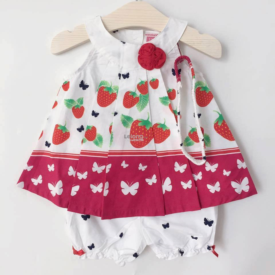 Strawberry &amp; Butterfly Printed Baby Set