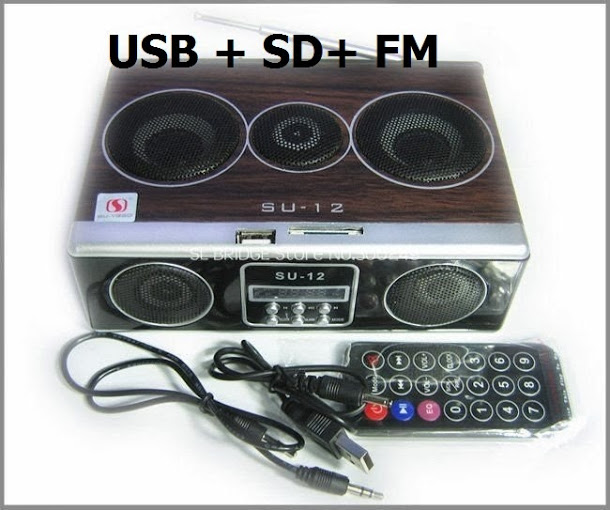 SU-12 remote reader lithium wooden insert U disk mini stereo speaker