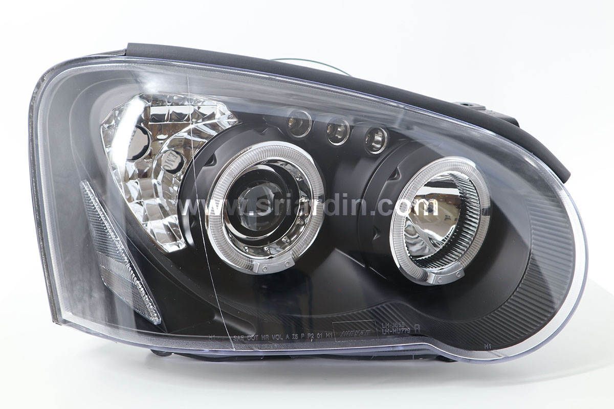 Subaru Impreza 02-04 Black Projector Headlamp w Ring &amp; LED