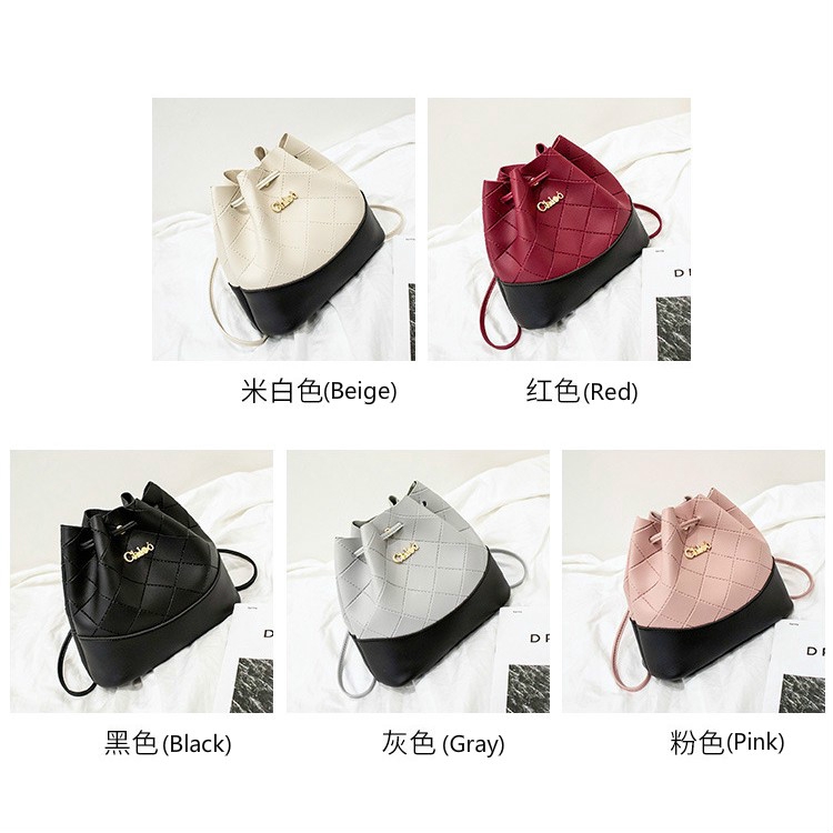 Summer New Multi-Functional PU Bucket Bag Sling Bag