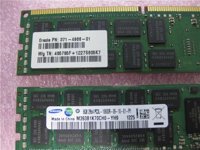 Sun oracle 371-4966 8GB  DDR3-1333 DIMM, 1.35V, RoHS:Y