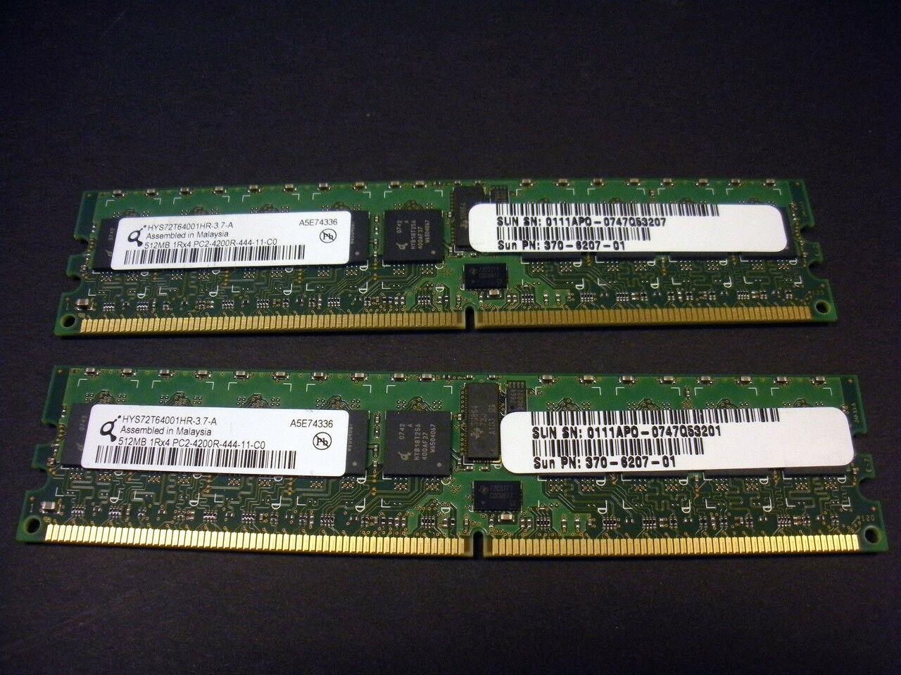 Sun X7800A 1GB (2x 512MB) Memory Kit for  370-6207