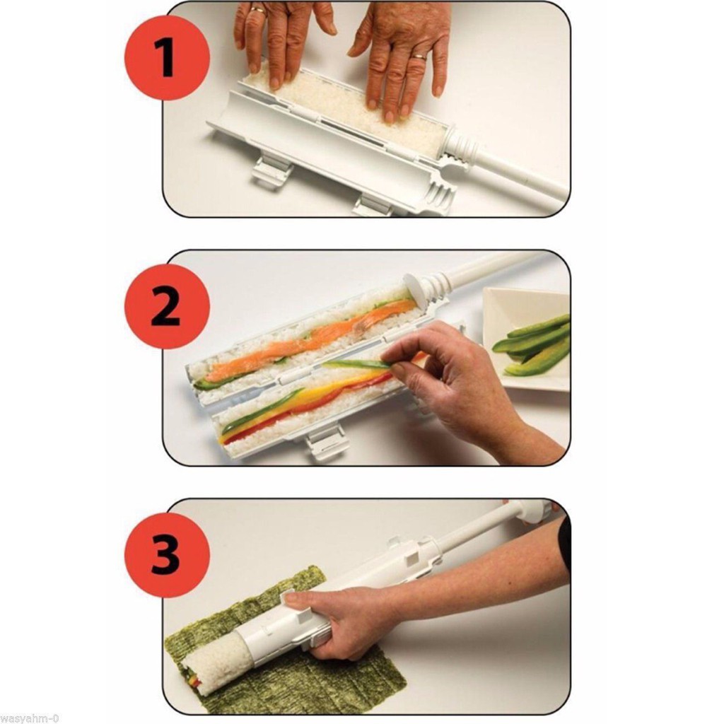 Sushi Maker Kit Rice Roll Mold Kitchen DIY Easy Chef Set Mould Roller Cutter