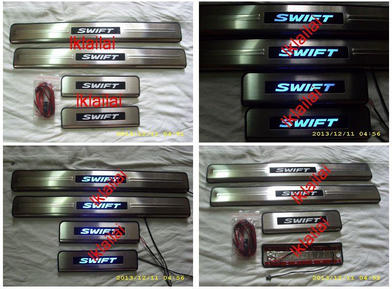 Suzuki Swift '05-12 / '13 Door Side Sill Plate With LED Light 4pcs/set