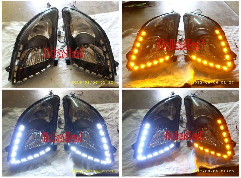 Suzuki Swift L Style DRL Crystal Head Lamp Black Sport Type