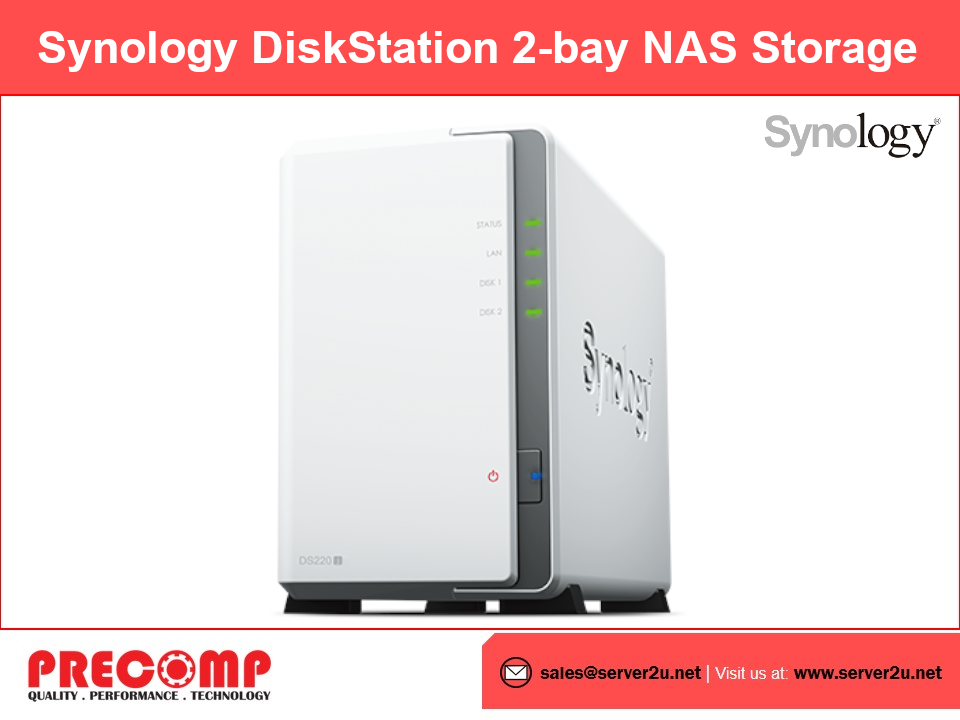 Synology DiskStation 2-bay NAS Storage (DS220j)