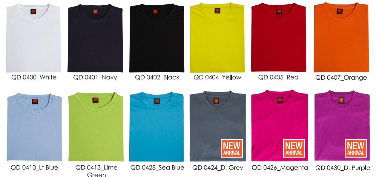 T Shirt Round Neck Microfibre Plain Assorted Color Unisex QD04XX