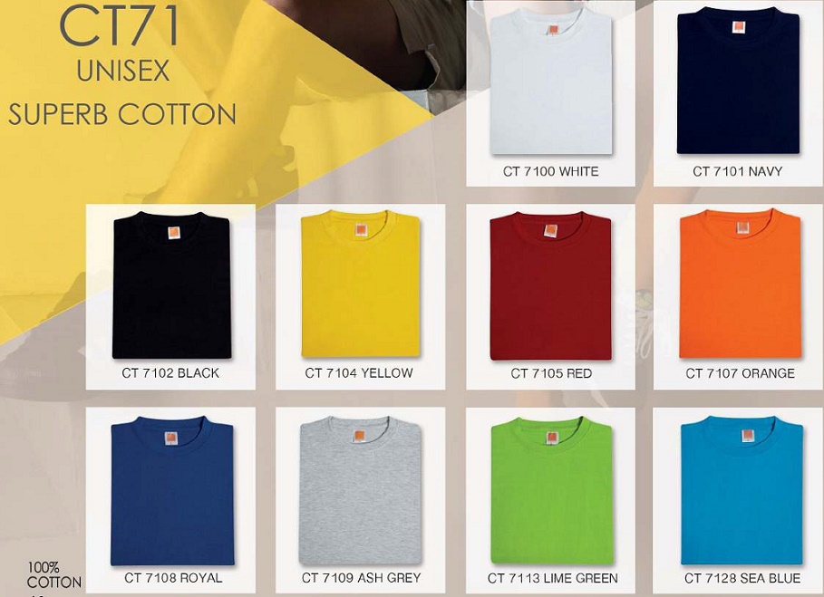  T Shirt Round Neck Superb Cotton 200Gsm Plain Unisex CT71XX